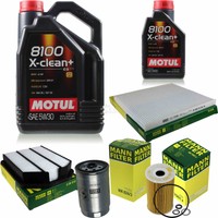 MANN-FILTER Inspektionspaket 6L Motul 5W-30 8100 X-Clean+ FüR Kia Carens Iii