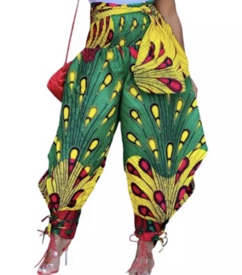 African print harem pants