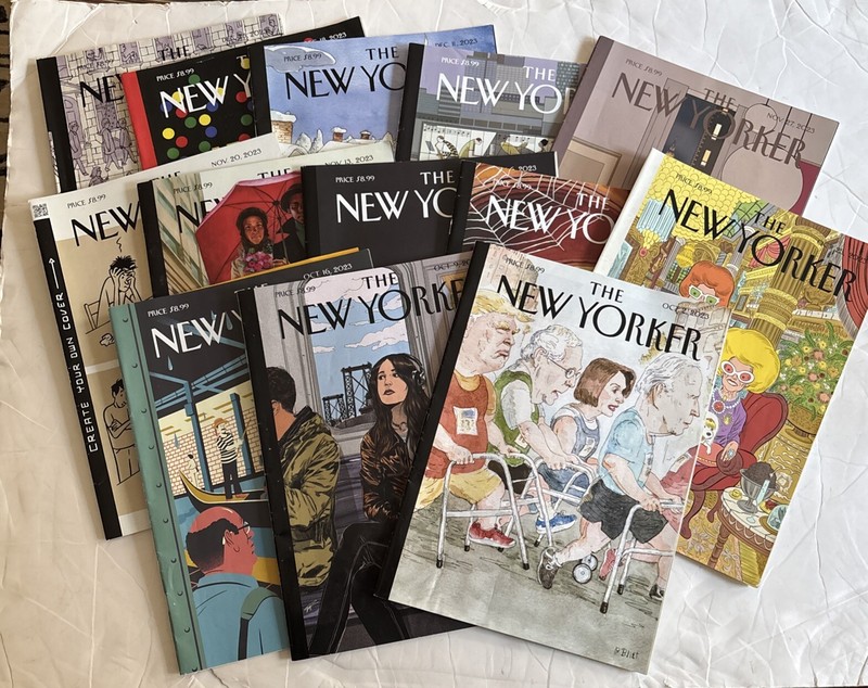 Lot of 13 New Yorker Magazine Back Issues  October-December 2023 Complete