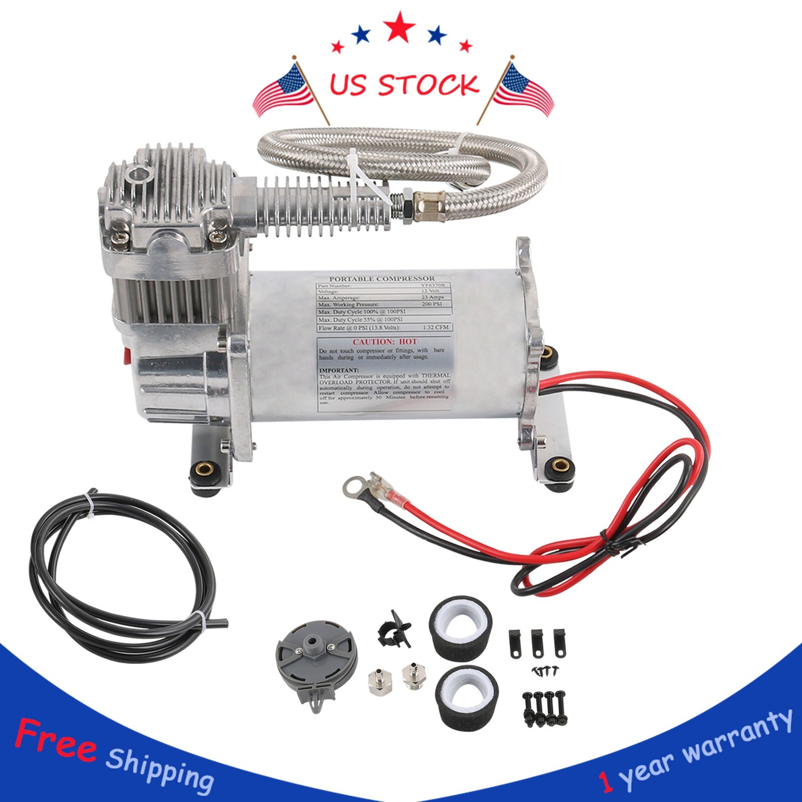 1/4&Prime; Hose New Kit Fit For Train Horns Bag Suspension 12v