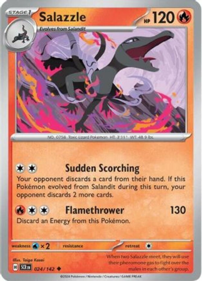 Pokemon Salazzle - 024/142 - Uncommon NM-Mint Stellar Crown
