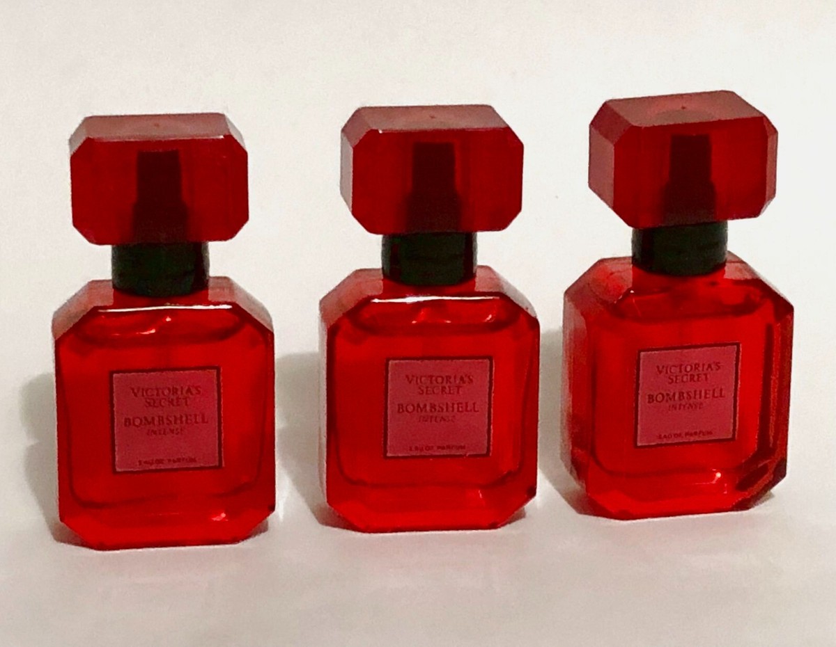 Victoria's Secret Bombshell Intense Lot x3 Mini Perfume .25oz Edp