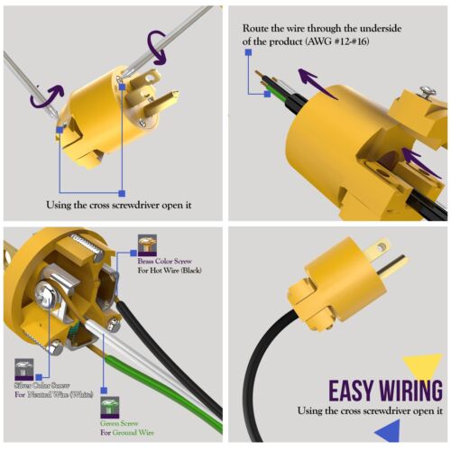 ENERLITES Extension Cord Set 15A 125V Male and Female Plugs UL Listed - Picture 3 of 8