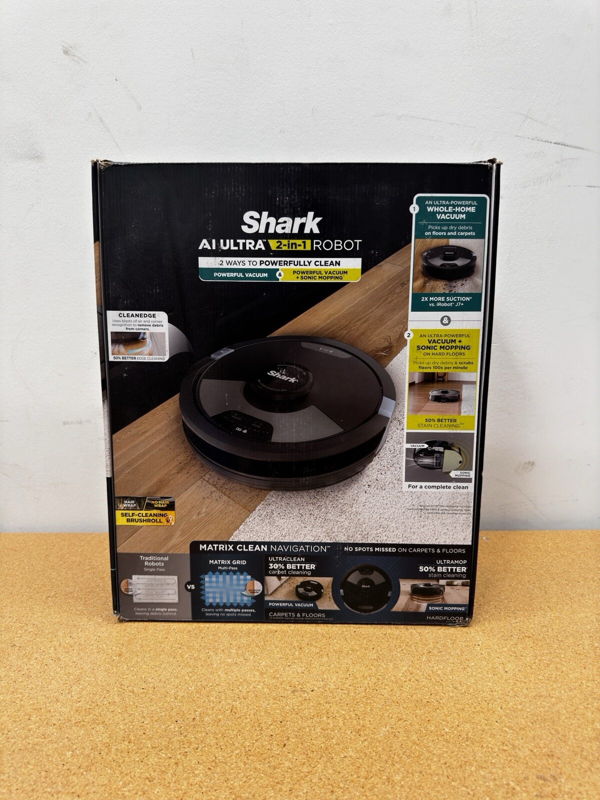 Shark AI Ultra 2-in-1 Robot Vacuum and Mop in Black - Self-Emptying RV2610WD
