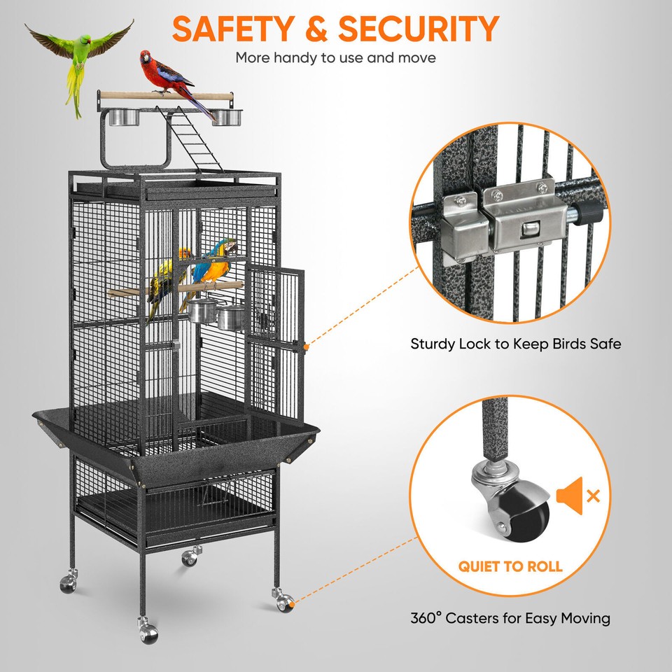Curated visual reference: Curated Parrot Cage With Multiple Hiding Spots Gallery View 32