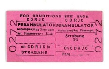 Railway Ticket Irish CDRJC Perambulator Blank To - Strabane