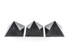 Polished shungite pyramid 40mm 1,27 inches Set 3pcs EMF protection home decor