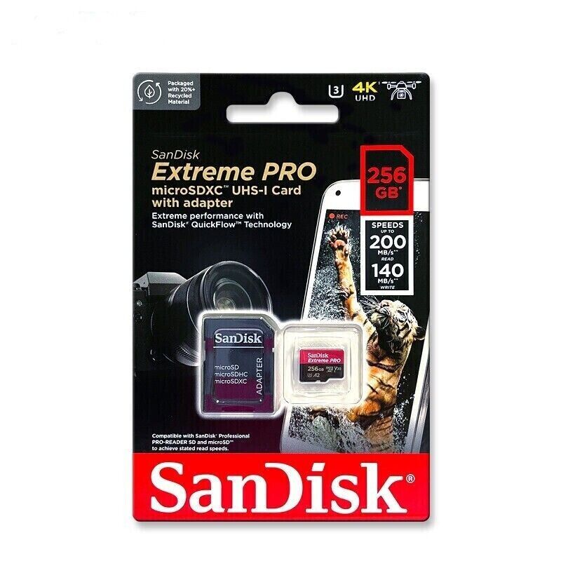 SanDisk 256GB Micro SD SDXC MicroSD TF Class 10 256 GB Extreme PRO 200MB/s