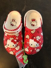 NWT Hello Kitty 50th Anniversary HELLO KITTY RED CLASSIC CLOG Crocs J6, W8/M6