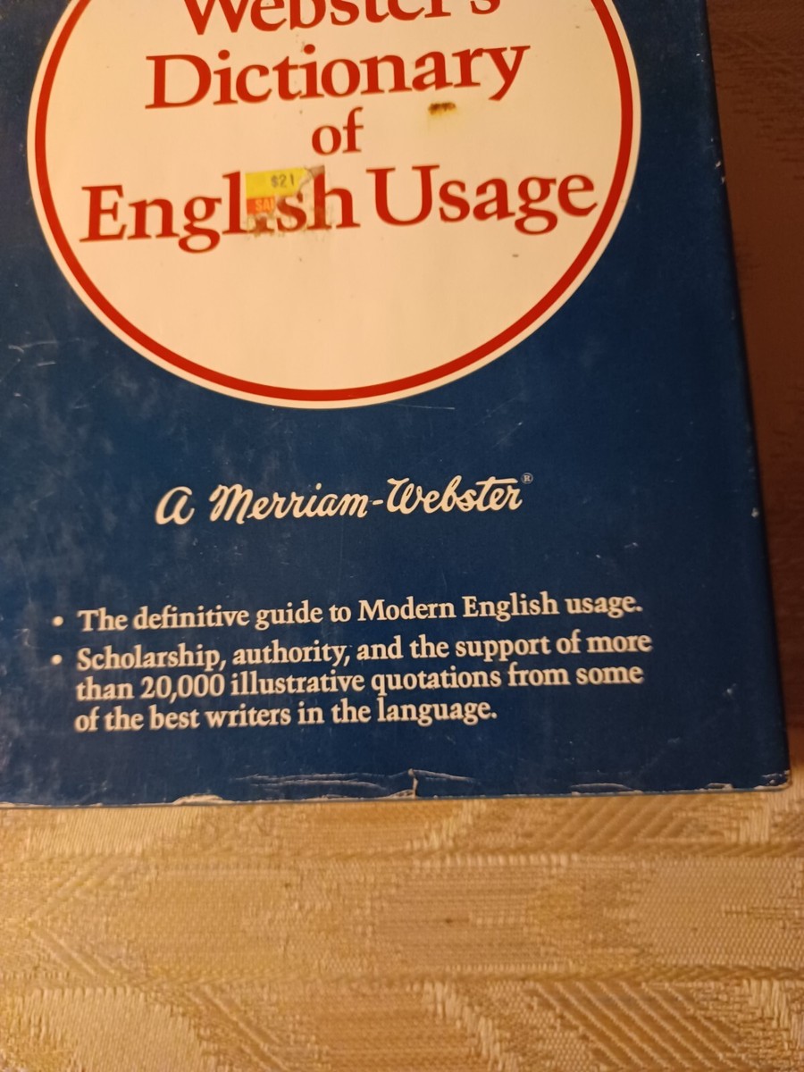 Websters Dictionary Of English Usage 1989 Merriam Webster