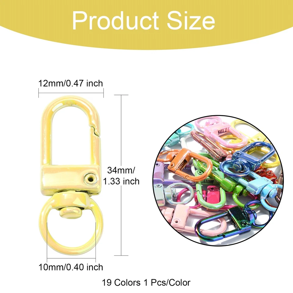 19x Double Swivel Hook Key Clasps Connectors Snap Jewelry Making Accessories - Image 3 of 4