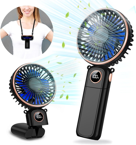 Mini Portable Handheld Turbo Fan USB Rechargeable Cooling Fan LED Display 22 hrs