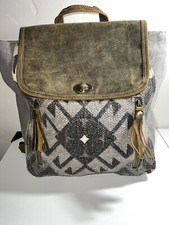 Myra Bag Felicity Backpack Bag - Canvas and Leather NWT