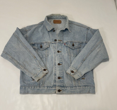 90s levi's 70507 denim jacket XL オフホワイト VTG LEVI'S Men's Light Denim Trucker Jean Jacket Cardboard Label