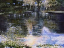 von Wening art original oil painting on canvas back yard Norton Simon Art Museum