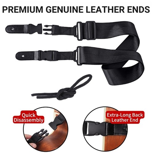 Adjustable Guitar Strap with Quick Release Clips Nylon Guitar Shoulder Strap - Picture 17 of 20