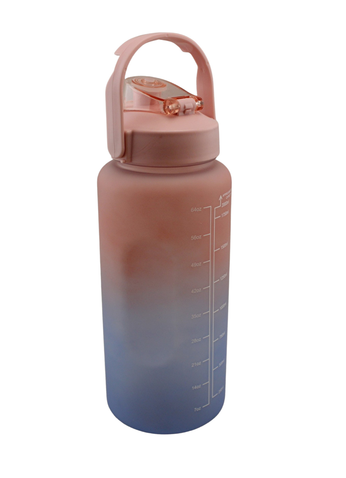 With Straw And 8 Time Markers Daily Hydration