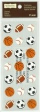 SPORTS Baseball Football Basketball Soccer Ball Recollections Puffy Stickers
