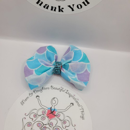 "Sale" Handmade Baby Girls Turquoise Blue etc. Princess Fabric Hair Clip Bow. - Picture 7 of 20