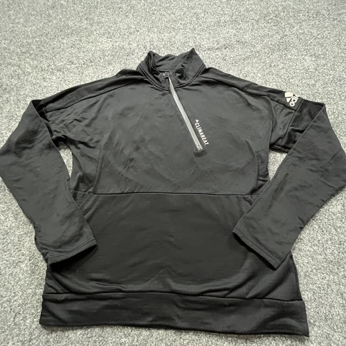 Adidas Climaheat ID 1/4 Zip Mens Size Large Black Jacket Sweatshirt Shirt Angle