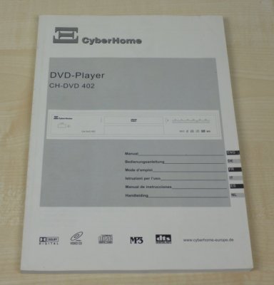 Cyberhome CH-DVD 402 Bedienungsanleitung (mehrsprachig, auch in Deutsch)