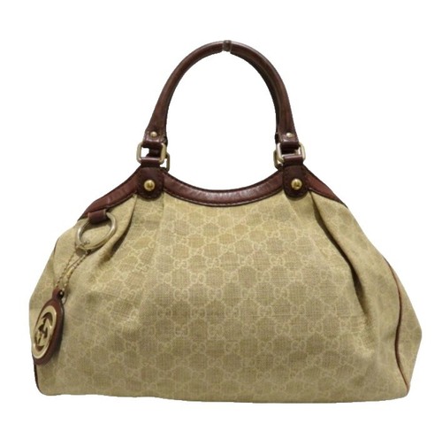 バッグ Gucci Sukey Diamante Tote Bag Brown 1305 GUCCI Tote bag Sukey Diamante Leather Brown Vintage Authentic From
