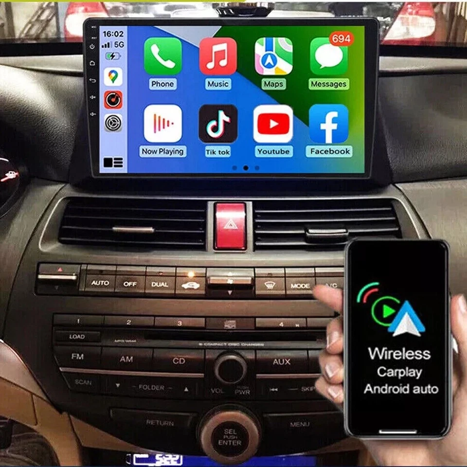 FOR HONDA ACCORD 2008-2012 ANDROID AUTO APPLE CARPLAY CAR STEREO GPS NAVI RADIO Foto 2 de 4