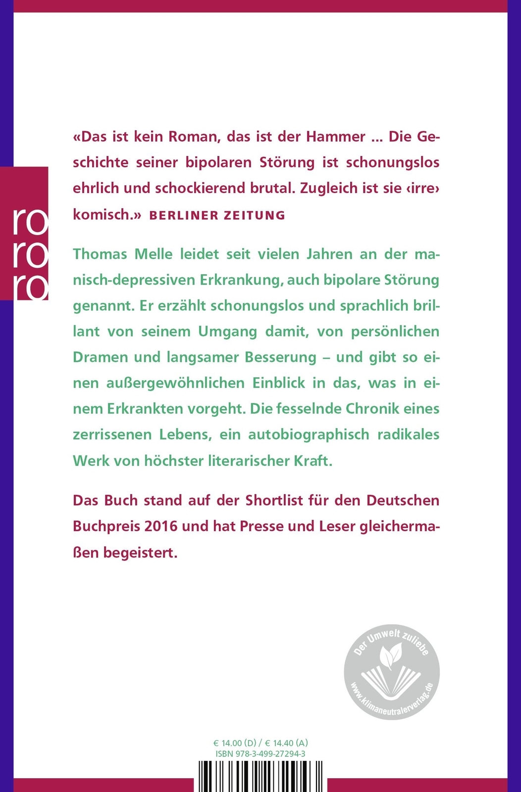 Thumbnail - Die Welt Rücken, Thomas Melle