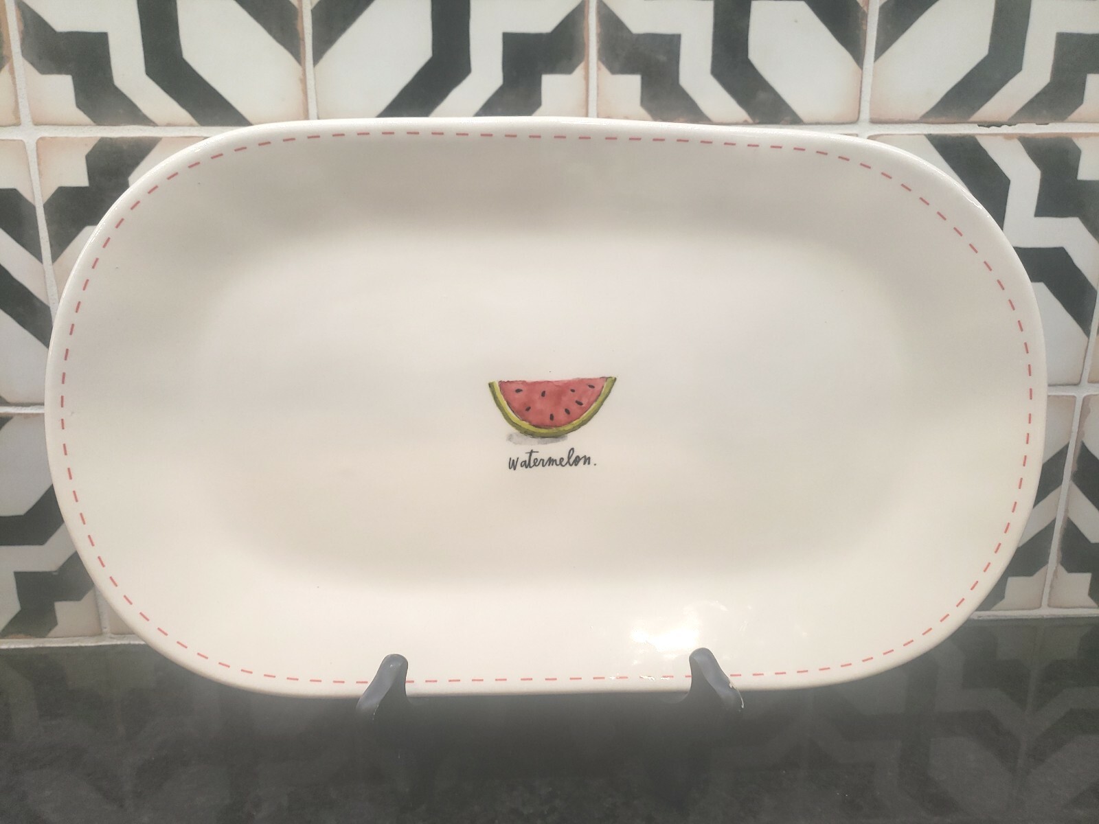 Rae Dunn Watermelon Platter Oval Summer Spring Dining Picnic Fun Fresh 15 inch eBay