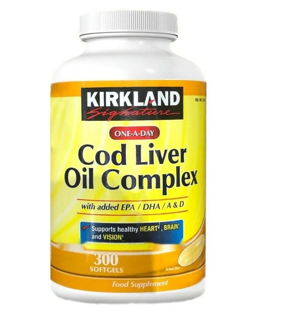 Kirkland Signature Oneaday Cod Liver Oil Omega 3 Vitamin a D E 300