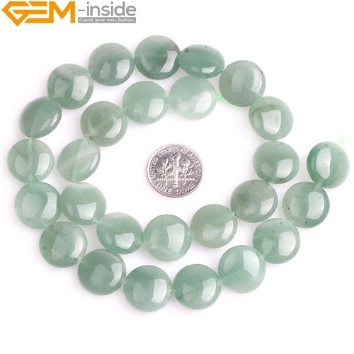 Natural Coin Tiger Eye Tourmaline Aventurine Loose Beads For Jewelry Making 15" - Picture 104 of 164