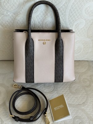 New Michael Kors Austin Beige Brown Tote/Crossbody Bag