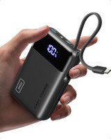 Powerbank 20000Mah 45W Piccolo SchnellladegeräT Integriertes Kabel Akku Schwarz