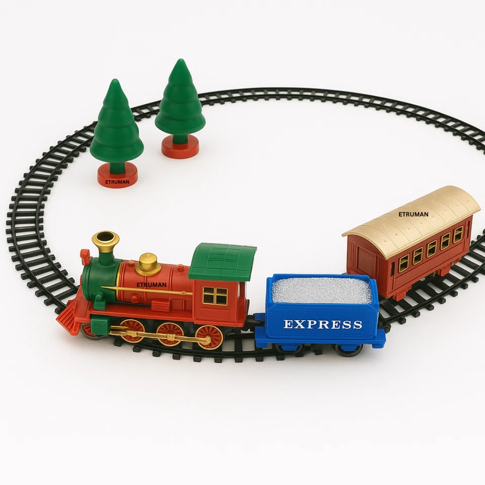 Christmas Train Set Track Musical Sound Lights Around Tree Decorate Santa Gift - Image 3 of 4