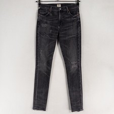 Citizens of Humanity Jeans Sz 27 Washed Black Rocket High Rise Skinny Distressed