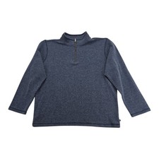 GAP Men's Heather Navy Blue Quarter Zip Pullover Cotton Poly Sweatshirt Size XL