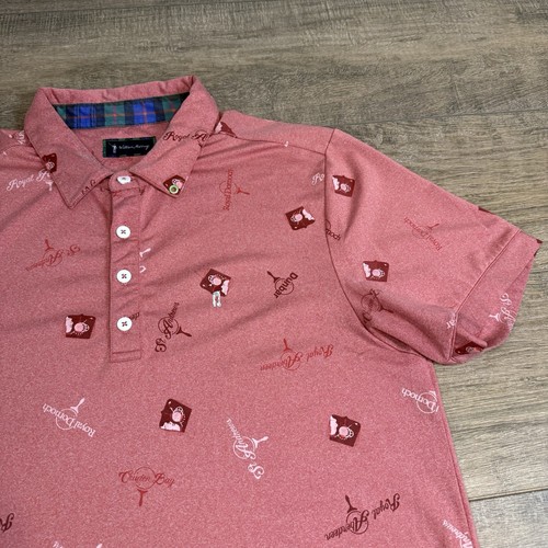 William Murray Mens Golf Polo Shirt Size Medium Maroon Dunbar / Royal Aberdeen G - Picture 10 of 22