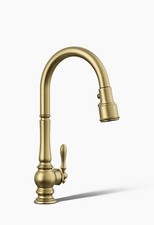 Kohler K-99259-2MB Artifacts Single-Hole Kitchen Faucet Brushed Modern Brass