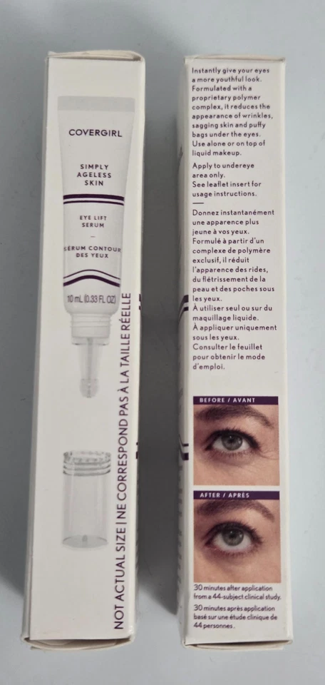 Suero Lifting de Ojos Covergirl Simply Ageless Skin x 2 líneas de arrugas hinchables SELLADO Foto 2 de 3