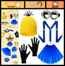 5 Pcs Halloween Costume Accessories Set for Adults - Yellow Hat, Goggles, Gloves