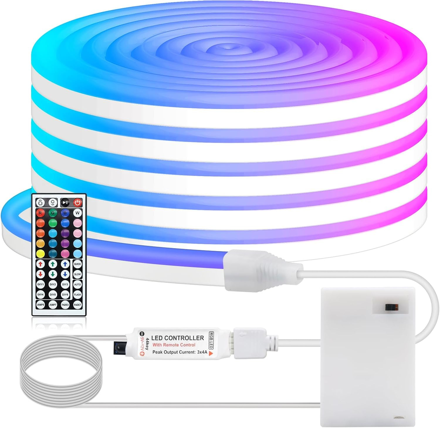 Striscia Neon LED RGB Smart 2M | 5V Dimmerabile Flessibile Impermeabile