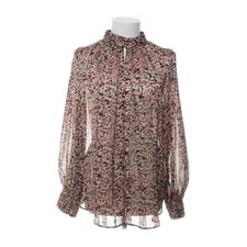 H&M, Bluse, Größe: L, Schwarz/Mehrfarbig, Polyester, Blumen, Satin, Damen #jHf