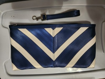 Harveys Seatbelt Bags Sydney Clutch Bag Purse Navy & Cream - OLD OG HTF RARE