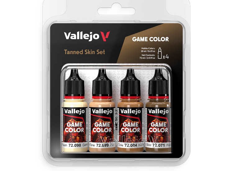 Vallejo 72380 18ml x4 Game Color Acrylic Paint Set - Tanned Skin Set