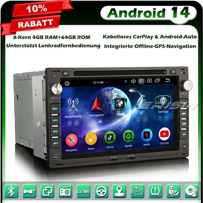 Android 14 GPS Autoradio Navi für VW Passat Golf 4 T5 SKODA Superb SEAT Ibiza BT