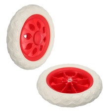 2Pcs 6.3" Shopping Cart Wheels Replacement Heavy Trolley Wheel Red/White