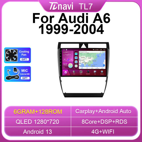 Radio de coche Android Auto CarPlay para Audi A6 C5 S6 RS6 GPS Navegación Reproductor multimedia - Imagen 11 de 32