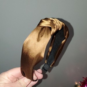 New handmade boutique top knot flexible wide headband tan Top Knot Headband For Women Fashion Elastic Wide Hair Hoop  main image 3