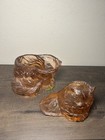 Vintage Mosser Glass Fluffy Kitty Cat Covered Dish Jar Marigold Amber Carnival — photo 2