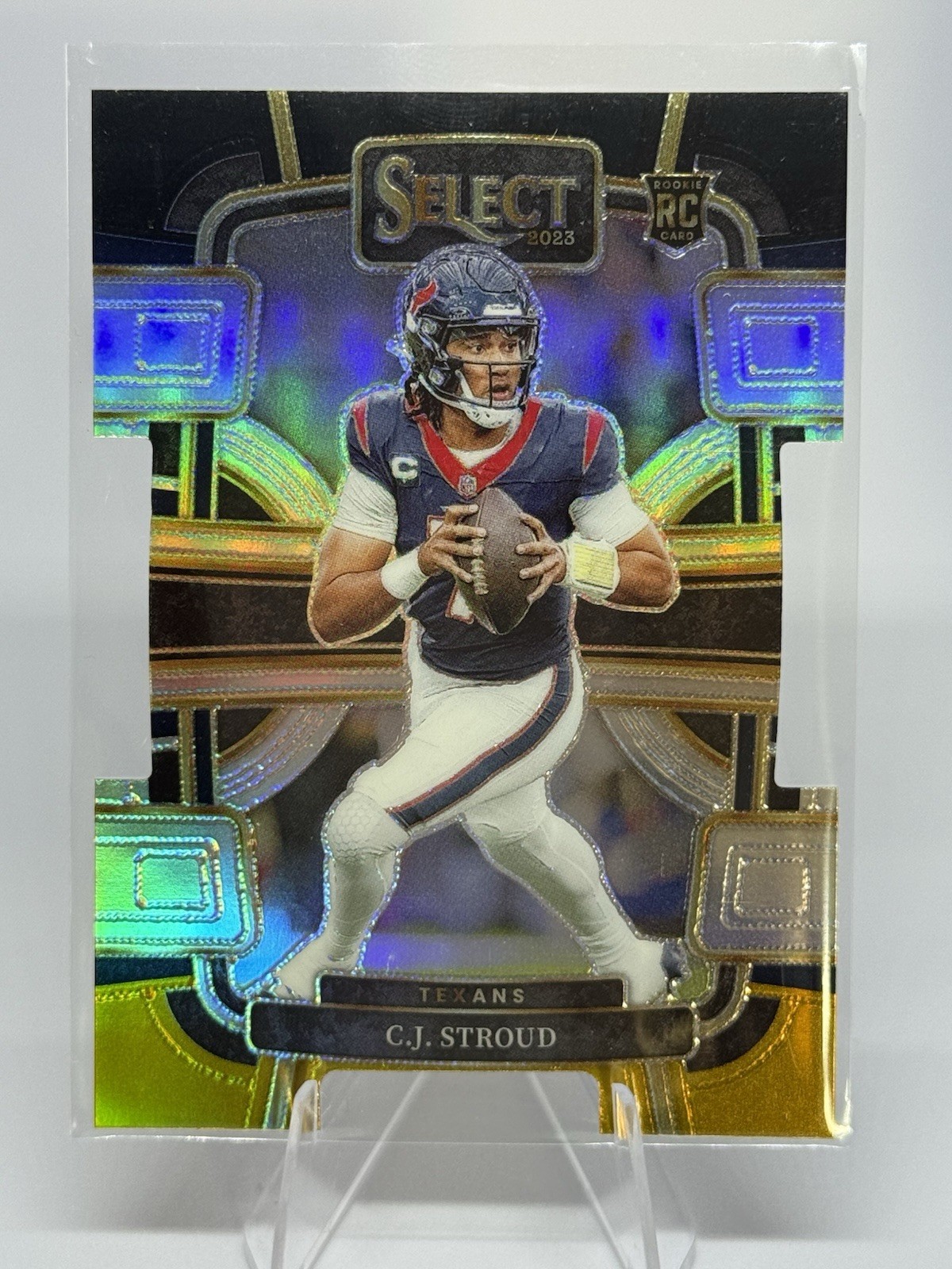 2023 Panini Select - Concourse C.J. Stroud #41 Black & Gold Prizm Die-Cut (RC)